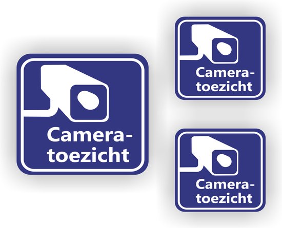 Camera toezicht stickers set 3 stuks