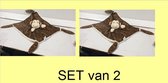 Set van 2 stuks Knuffeldoekjes - Doudou - 55 cm op 55 cm -  merk LVEE ®- aapje bruin