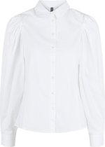 Pieces Blouse Pcharli Ls Pleat Shirt Bc 17122201 Bright White Dames Maat - S