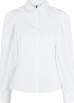 Pieces Blouse Pcharli Ls Pleat Shirt Bc 17122201 Bright White Dames Maat - M