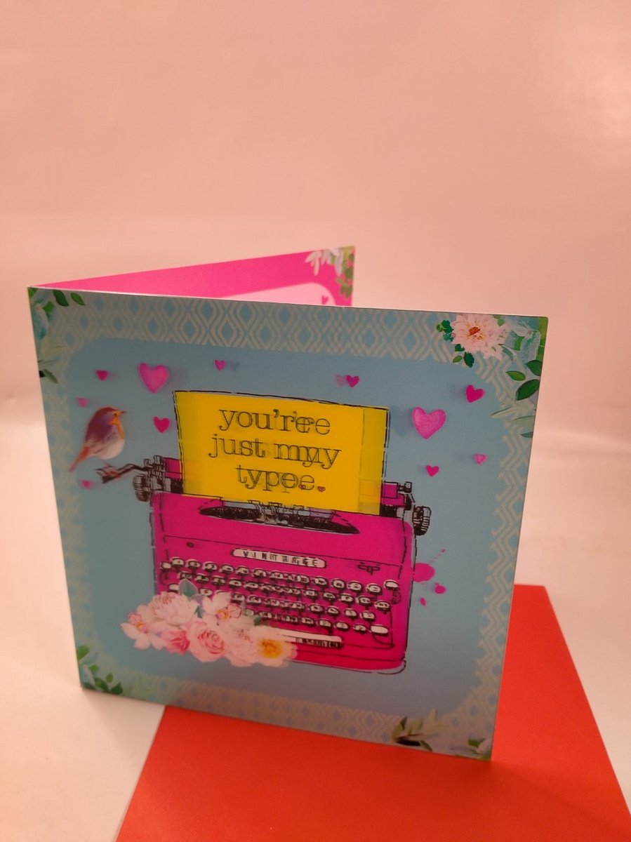 Wenskaart - Valentijn - Liefde - Luxe Holografische wenskaart- 3D effect- Happy Valentine - You're just my type