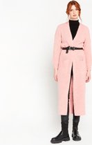 LOLALIZA Lange open cardigan met zakken - Licht Roze - Maat L/XL