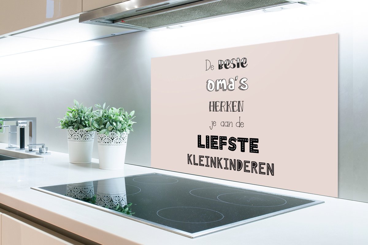 KitchenYeah Spatscherm 90x60 cm - Oma-quote - Aluminium thumbnail 3