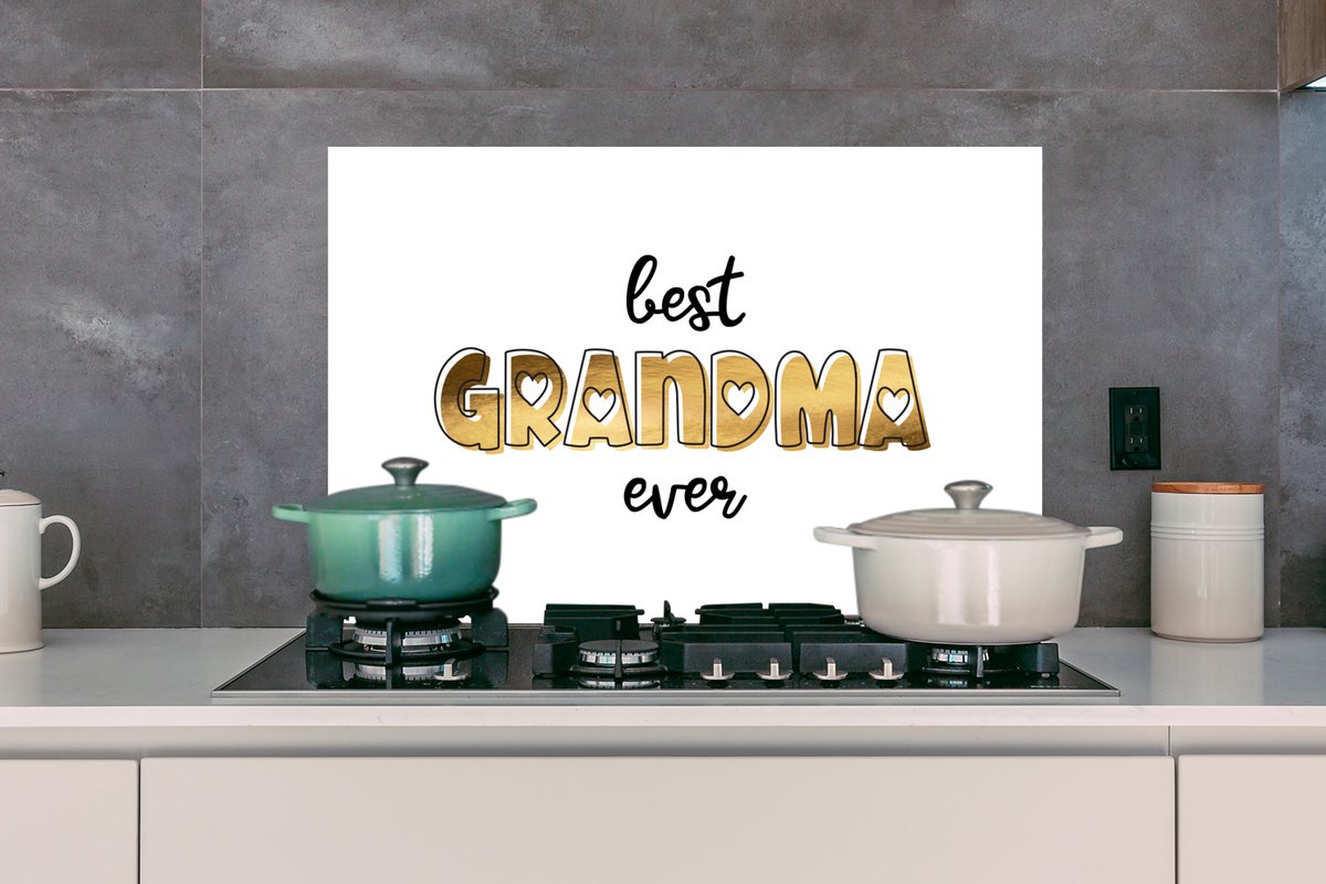 KitchenYeah Spatscherm 80x55 cm aluminium - Best grandma ever thumbnail 4