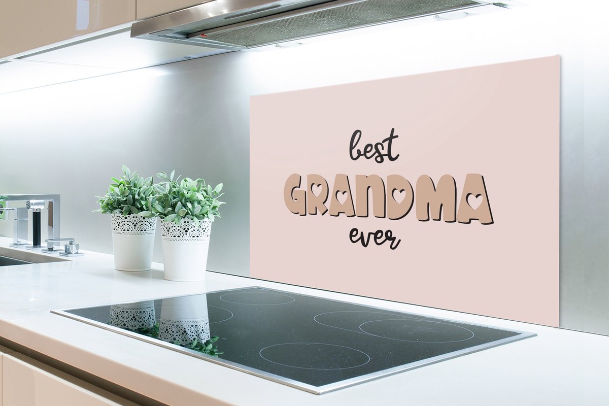 KitchenYeah Spatscherm 80x55 cm - Best grandma ever - Aluminium thumbnail 3