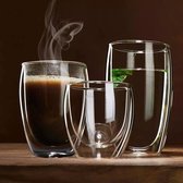SV. Productie & Lifestyle - Set van 2 - dubbelwandige thee glazen - dubbelwandige koffie glazen - dubbelwandig - glazen - thermo koffie glazen - thermo thee glazen - 300ml