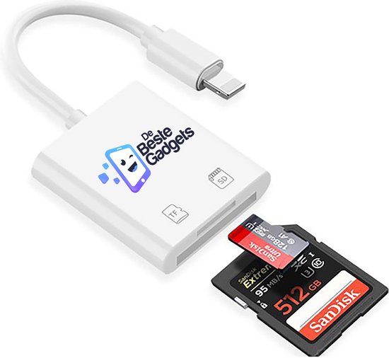 Autorisatie draai van nu af aan De Beste Gadgets iPhone Cardreader met Lightning aansluiting - SD-kaart en  Micro SD -... | bol.com