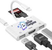 De Beste Gadgets iPhone Cardreader 6 in 1 - Lightning naar SD - Lightning naar HDMI - 6 Poorts hub voor iPad en iPhone