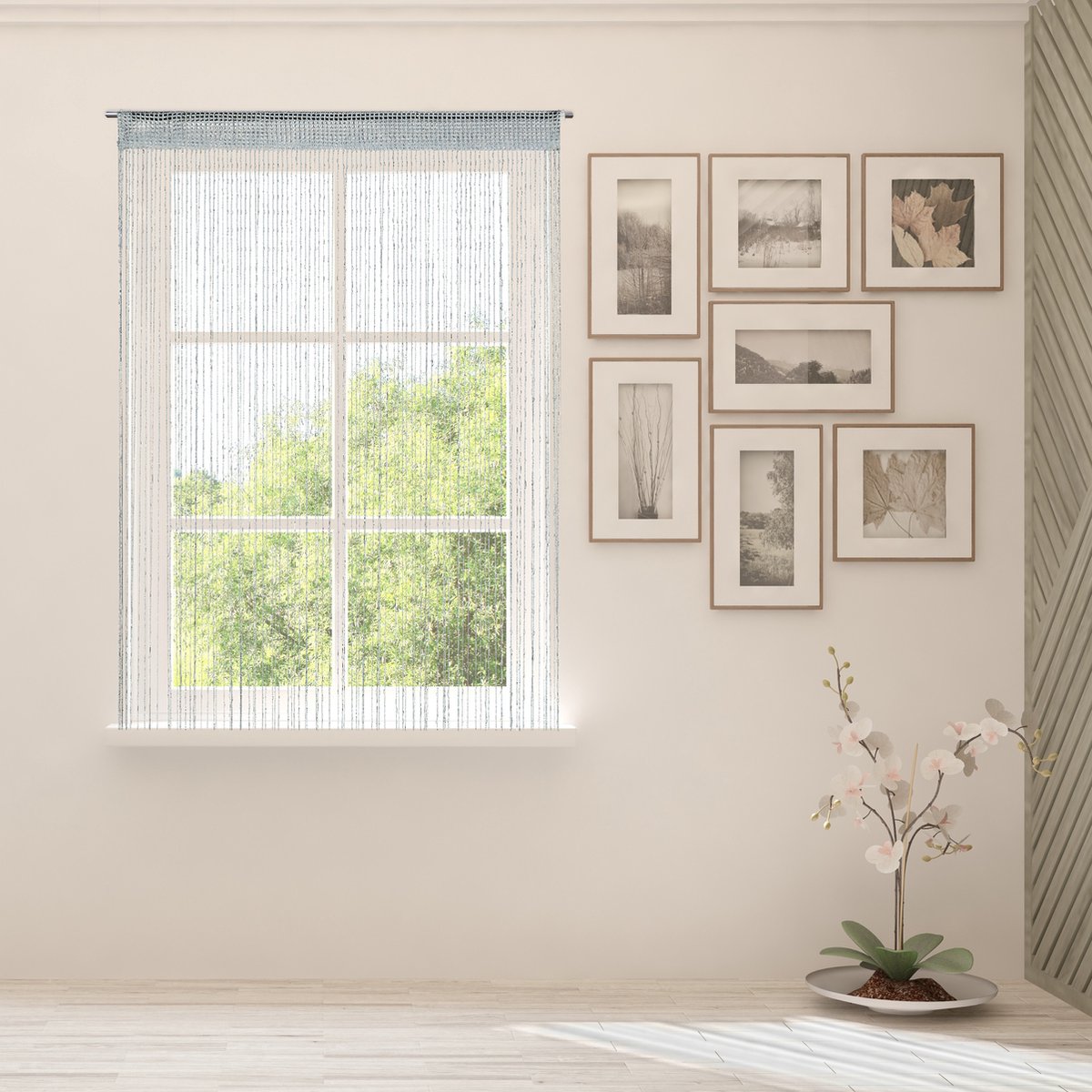 Vliegengordijn kralen perla transparant 90x220cm (90 strengen