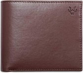 Watson & Wolfe - VEGAN RFID bifold wallet- heren - brown + red lining