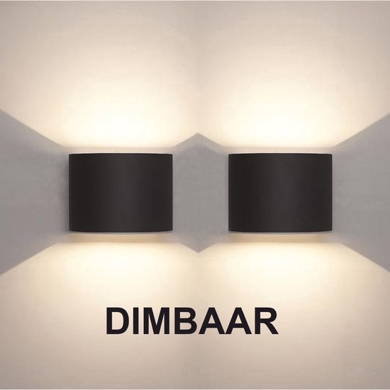 Wandlamp set van 2 | Zwart | Dimbaar | voor binnen en buiten | Industrieel  | Kubes... | bol.com
