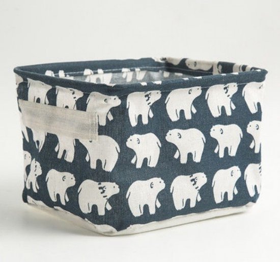 panier de rangement toile ours polaire