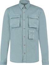 Purewhite -  Heren Regular Fit    Overhemd  - Blauw - Maat L