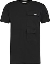 Purewhite -  Heren Regular Fit    T-shirt  - Zwart - Maat S