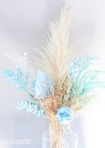 Droogbloemen | losse boeket | 75cm| Into The Blue | Pampas pluim | Decoratie | cadeau| Cudoo Flowers | cudoo.nl