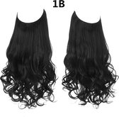 Premium Fiber Synthetic Clip in Extensions Single / Wire Extensions - BodyWave - 45cm- (#1b) Jett Black M01