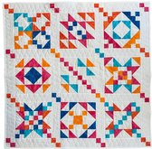 Quilt, patchwork deken, deken voor ledikant of commode, sprei, kleurrijk dekentje 100 x 100, Dedicated Creations