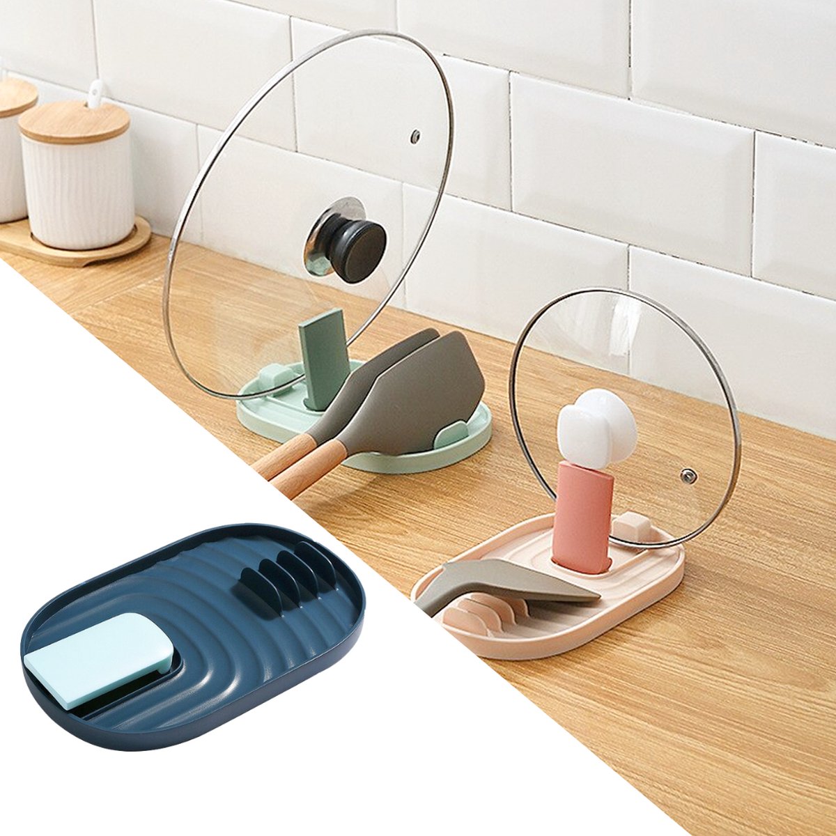 Luxe Keuken Organizer met Multifunctionele Lepel- en Dekselhouder voor Efficiënt Koken