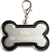 Sleutelhanger Hond met Graveren - Hond Tag - Sleutelhanger - Metaal - Met naam graveren - Ketting Hond