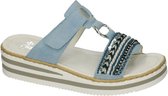 Rieker -Dames -  blauw licht - slippers & muiltjes - maat 39