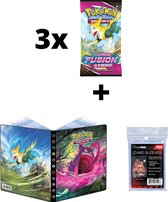 Portfolio Pokemon Fusion Strike 4-Pocket + 3 Booster Packs + UltraPro Sleeves