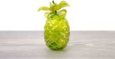 Murano glas - Ananas van glas - Groen met bladgoud