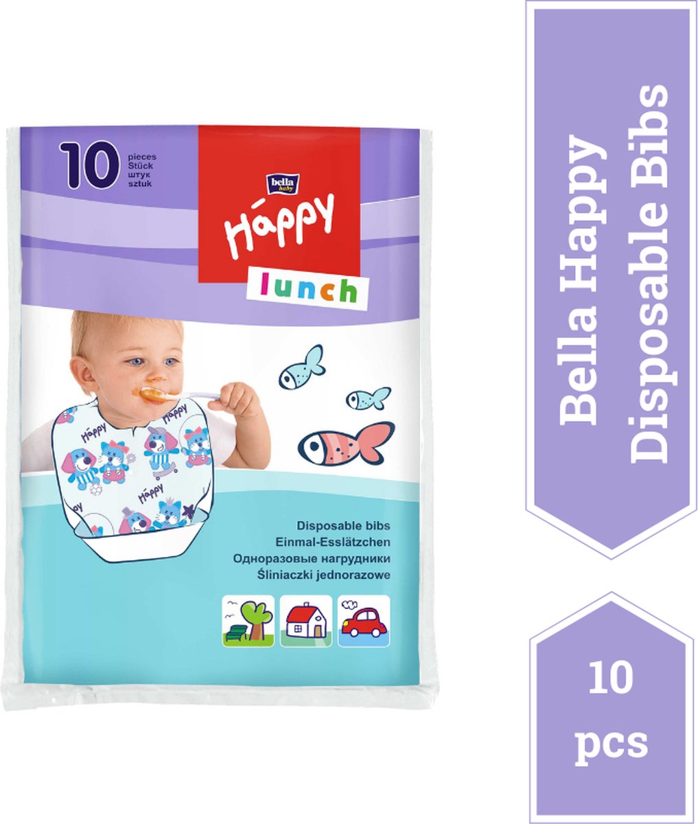 Goedkoopste Bella Baby Happy wegwerpslabbetjes - 10 stuks