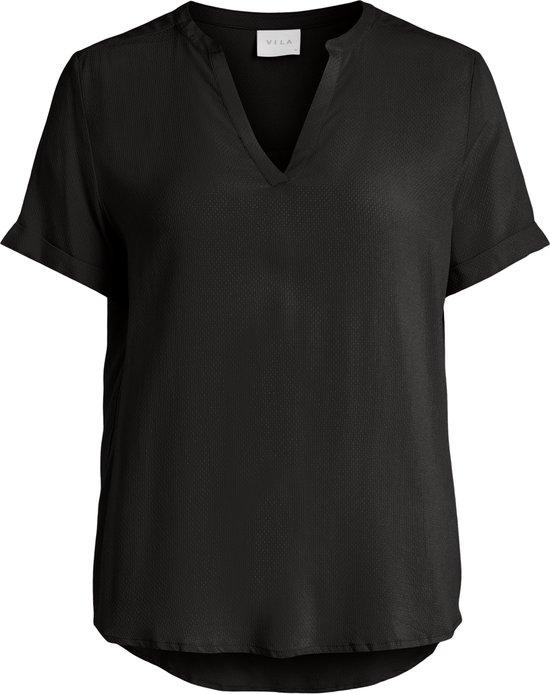 Vero Moda T-shirt Viroma V-neck S/s Top/su - Noos 14067284 Black Dames Maat - 34