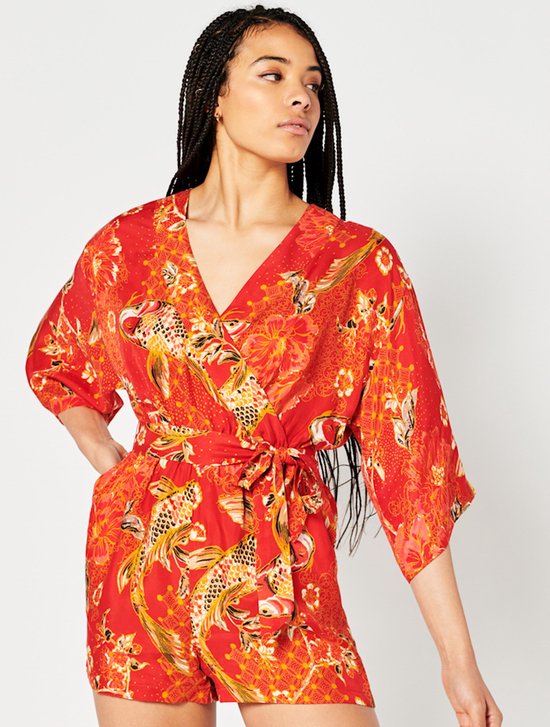 Superdry Vintage Kimono Playsuit Oranje XS Vrouw