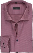 ETERNA comfort fit overhemd - structuur heren overhemd - blauw met wit en rood - Strijkvrij - Boordmaat: 40
