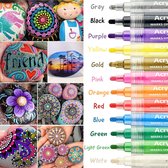 Acryl stiften - Verfstiften - 0.7 tip - Acryl stiften - Happy Stones - 12 kleuren - Acrylverf