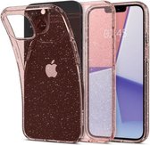 Spigen Liquid Crystal - Pink Glitter iPhone 13 TPU Backcover - Transparant