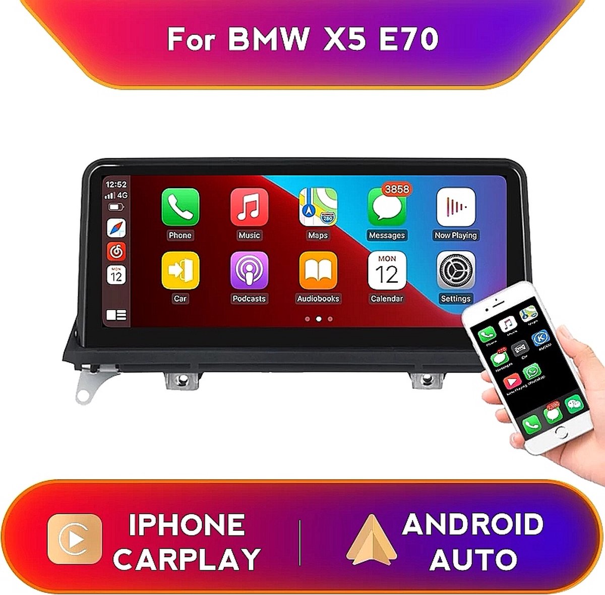 BMW 5 Serie X5 E70 X6 E71 Multimedia Autoradio Navigatie Bluetooth Apple CarPlay WiFi