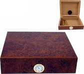 Angelo Humidor Rootwood met Humidifier & Hygrometer 22 x 26 x 6.5cm