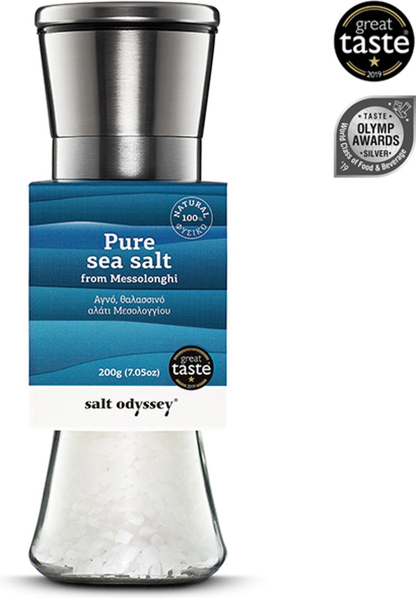 Grieks Zeezout molen - Navulbaar - Puur - Natuurlijk - Odyssey - 190g
