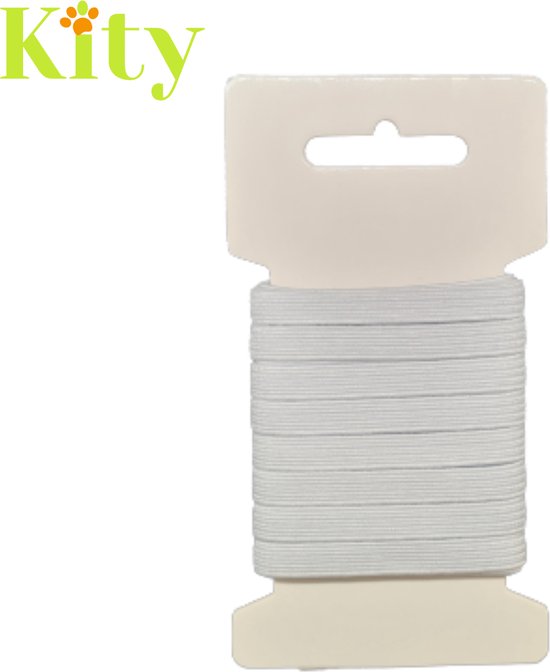 Élastique 8mm | Plat | Blanc | 5 mètres | Artisanat - Coudre un élastique