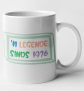 Mug d'anniversaire 'n legend depuis 1976 tasse pour café ou thé sachet de café sachet de thé cadeau pour elle ou lui, anniversaire