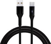 5A USB kabel met licht - nylon gevlochten micro USB kabel naar USB kabel - snel opladen - Zwart