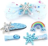 Haarspeldjes - Unicorn, regenboog, glitter, glamour - 5 Stuks - Blauw - Meisjes, dames - Set van 5 - Damesdingetjes