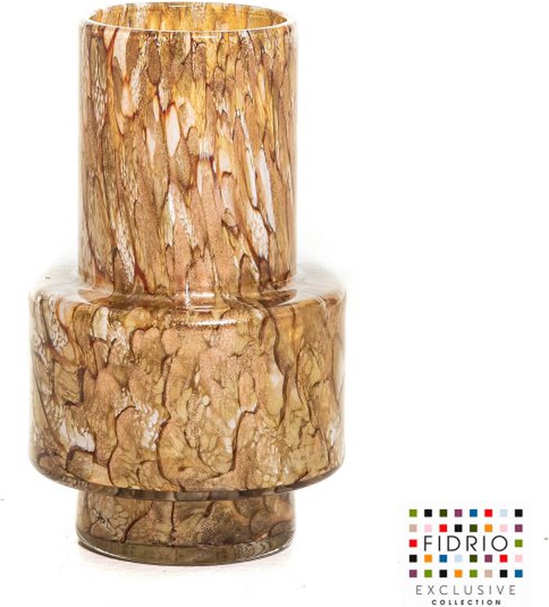 Fidrio Design Vaas Nuovo GOLD glas mondgeblazen bloemenvaas hoogte 25 cm