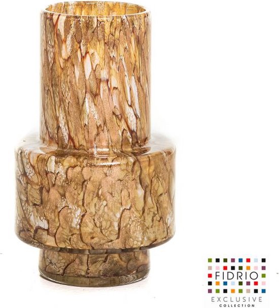 Design Vaas Nuovo - Fidrio GOLD - glas, mondgeblazen bloemenvaas - hoogte 25 cm