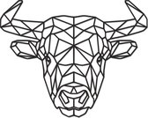 Hout-Kado - Stier - Medium - Zwart - Geometrische dieren en vormen - Hout - Lasergesneden