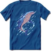 Dieren T-Shirt | Walvis shirt Heren / Dames | Wildlife whale cadeau - Donker Blauw - L