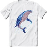 Dieren T-Shirt | Walvis shirt Heren / Dames | Wildlife whale cadeau - Wit - XL