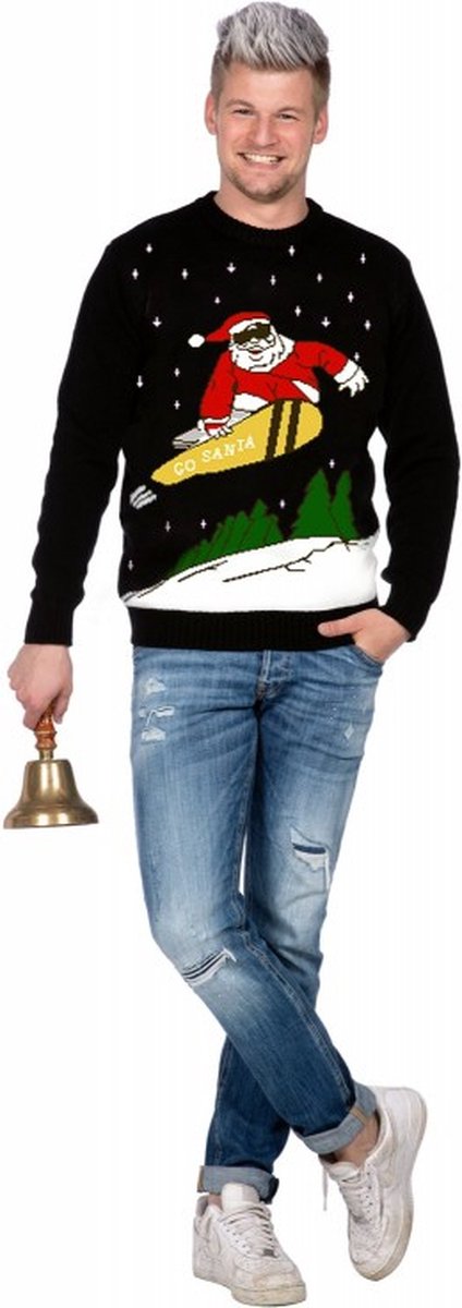 Foute Kersttruien | Freeride Santa Go Trui | Large | Kerst | Verkleedkleding