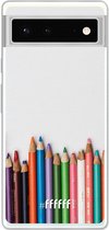 6F hoesje - geschikt voor Google Pixel 6 -  Transparant TPU Case - Pencils #ffffff