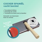 Borstel Cocker Spaniël - Handzaam - Sterk - Duurzaam hout en metaal - Maakt de vacht van je Cocker Spaniël weer klit- en viltvrij - hondenvacht borstel