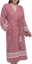 Hamam Badjas Krem Sultan Dusty Rose - XL - unisex - hotelkwaliteit - sauna badjas - luxe badjas - dunne zomer badjas - ochtendjas