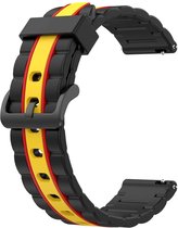 Strap-it Special Edtion sport bandje 22mm - geschikt voor Xiaomi Mi Watch / Xiaomi Watch S1 / S1 Pro / Watch 2 Pro - Active - OnePlus Watch - Polar Vantage M / M2 / Grit X - Pro - Amazfit GTR 47mm / GTR 2 / GTR 3 / GTR 4 - zwart/geel/rood