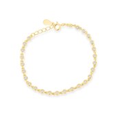 Xoo - Tennis armband - Armband - Met steen - Zirkonia - Minimalistische armband - Schakel armband - Vriendschaps armband - Cadeau voor haar - Love - 925 zilver - Gold plated - Goud